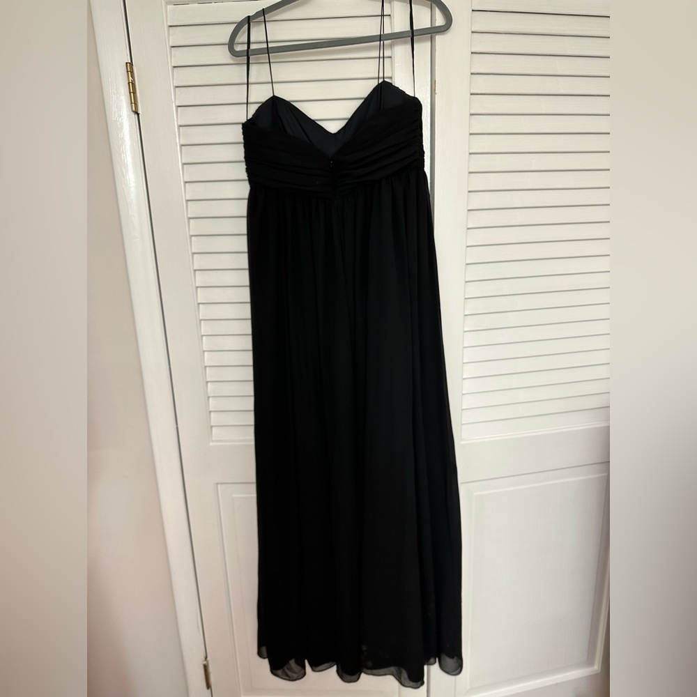 🖤 Amsale Janan Maternity Bridesmaid Dress Black Size 10 Long Strapless Formal 🤰🏻